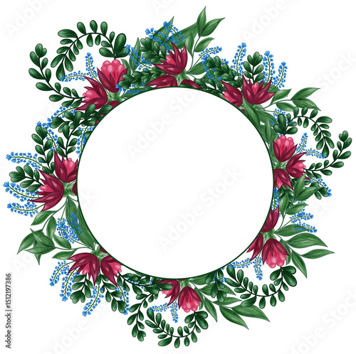 Wreath of flowers and herbs