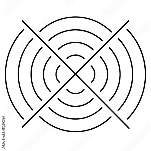 Abstract radar wave design, monochrome, for technology branding