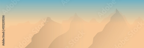 Beautiful mountain landscape, panorama of snow-covered mountains on the background of clear sky.
