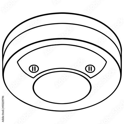 Smoke detector, safety device, home security, line art illustration