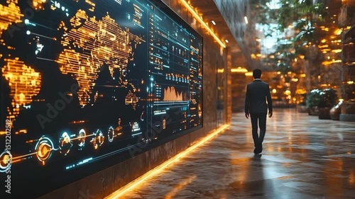 A modern digital timeline showcasing business vision and achievements