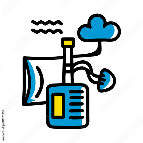Simple weather station illustration, for websites and apps