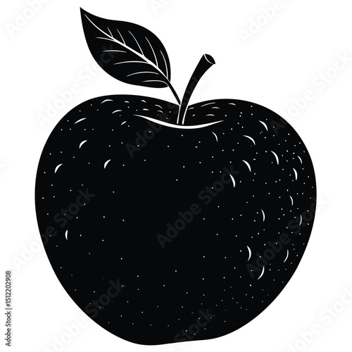 Silhouette of a Crisp Apple A Simple, Elegant Fruit Illustration