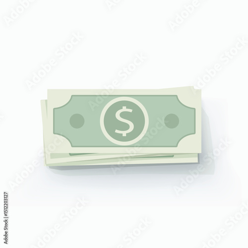 cute pile of money lying on white