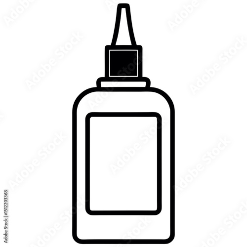 Simple line drawing of a bottle with a cap suitable for glue or liquid