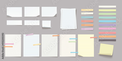 paper sheets with helpful stickers in set