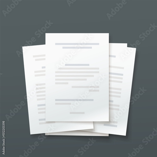 stack of paper documents lying dark back