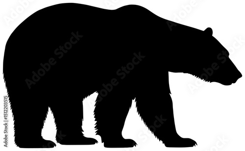 Silhouette of a Polar Bear, isolated 