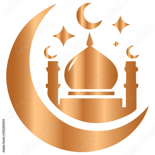 The shimmering beauty of golden ornamental Islamic vector artistry