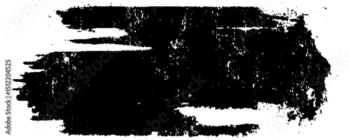 vector black line, grunge brush strokes ink paint isolated on white background. Free space for text