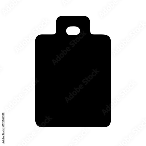 Black rectangular cutting board icon with handle hole