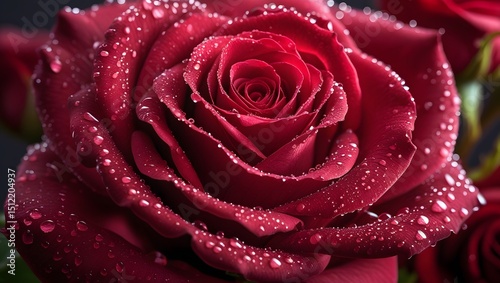 red rose with water drops