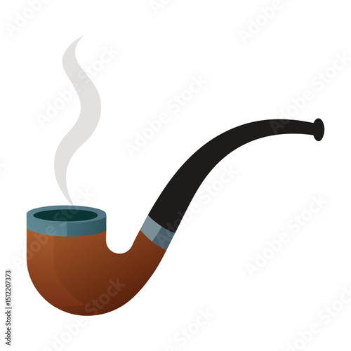 Smoking Pipe A Classic Illustration of a Vintage Tobacco Pipe
