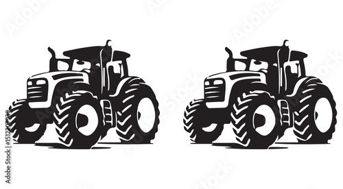  Tractor Vector black clipart isolated on a white background. tractor vector illustration eps 10