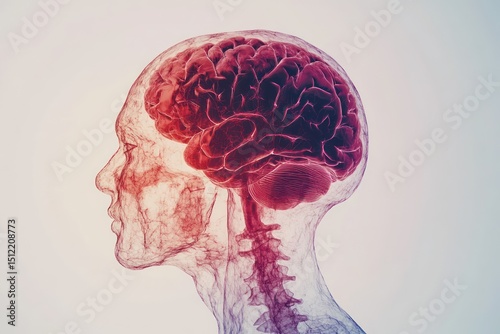 Women's mental health and brain fog concept art