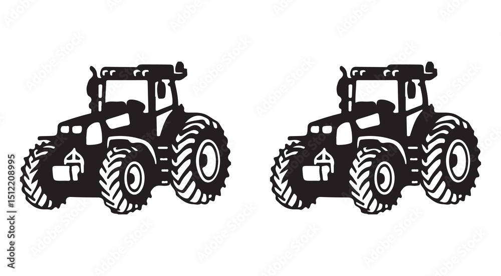 Tractor Vector black clipart isolated on a white background. tractor vector illustration eps 10 Tractor Vector black clipart isolated on a white background. tractor vector illustration eps 10