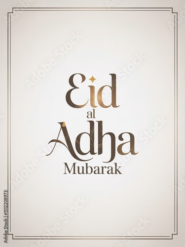 Eid al Adha luxury social media post text typography on a white background.