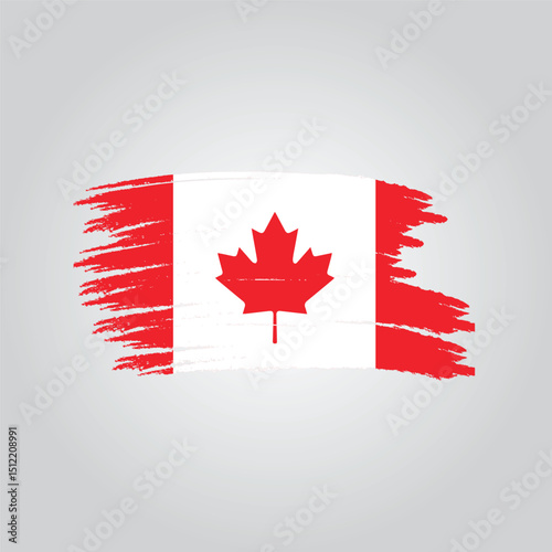 Flag of Canada with vector art