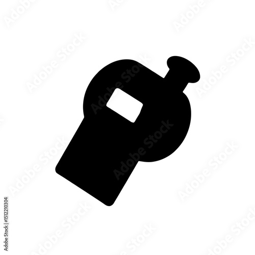 Minimalist black silhouette of a whistle representing coaching and sports professions