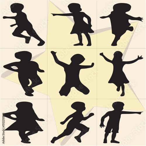 All kind of Doll sports vector Black and white set-48