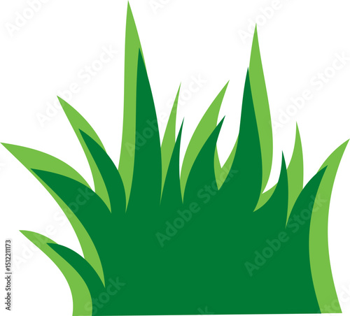 set of green grass vector black outline