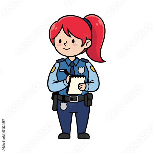 female police officer issuing a fine