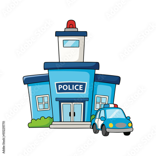 vector illustration of a police station