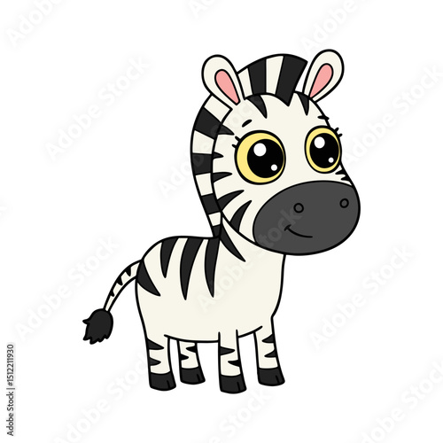 vector illustration of a childish zebra