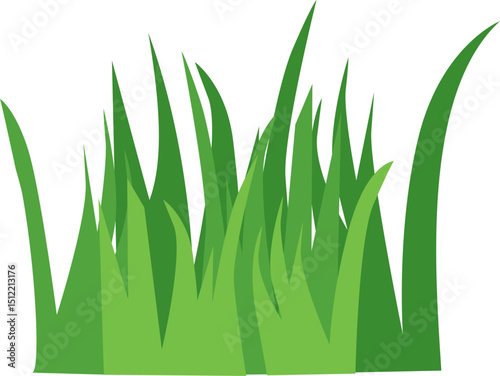 set of green grass vector black outline