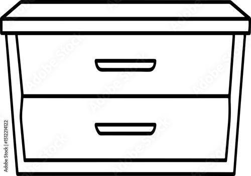Outline of cajón vector illustration, line art
