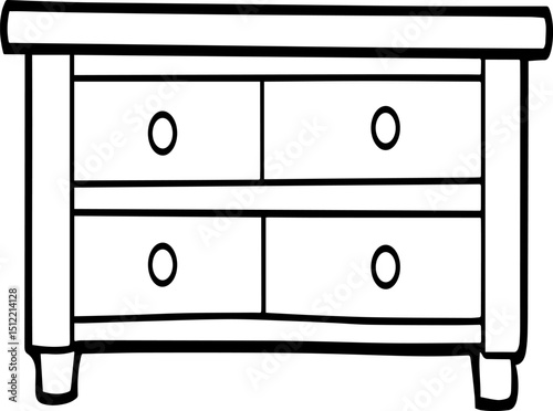Outline of cajón vector illustration, line art
