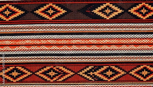 Native American Heritage Month, International Day of the World's Indigenous Peoples or Native American Day. Background, traditional colors.	Southwest western design style in a seamless repeat pattern.