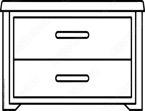 Outline of cajón vector illustration, line art
