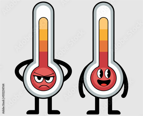 thermometer characters' temperature levels