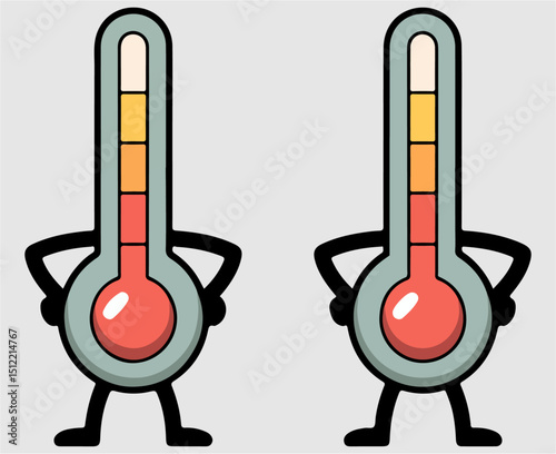 thermometer characters' temperature levels