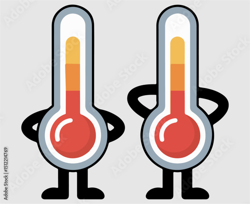 thermometer characters' temperature levels