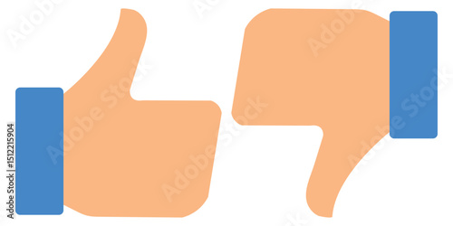 Likes and Dislikes icon. Thumbs up and thumbs down icon vector. 