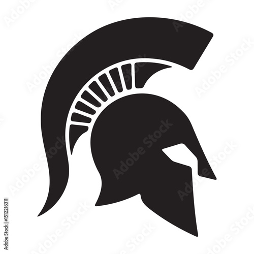 Spartan helmet silhouette vector graphic silhouette