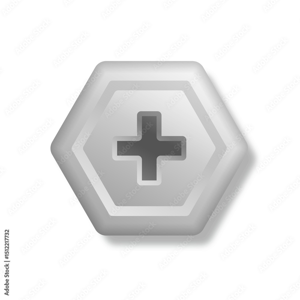 Obraz premium PNG repair object with tool symbol fastener nut shiny metal round chrome head graphic illustration decoration element stainless shop grey design cap closeup carpenter's industry