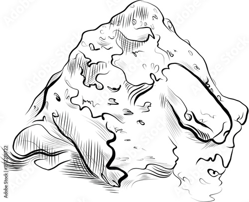 Rock mountain stone outline vector