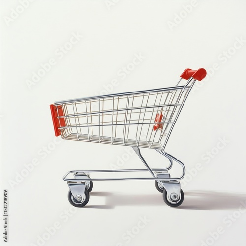 Empty shopping cart illustration isolated on white background