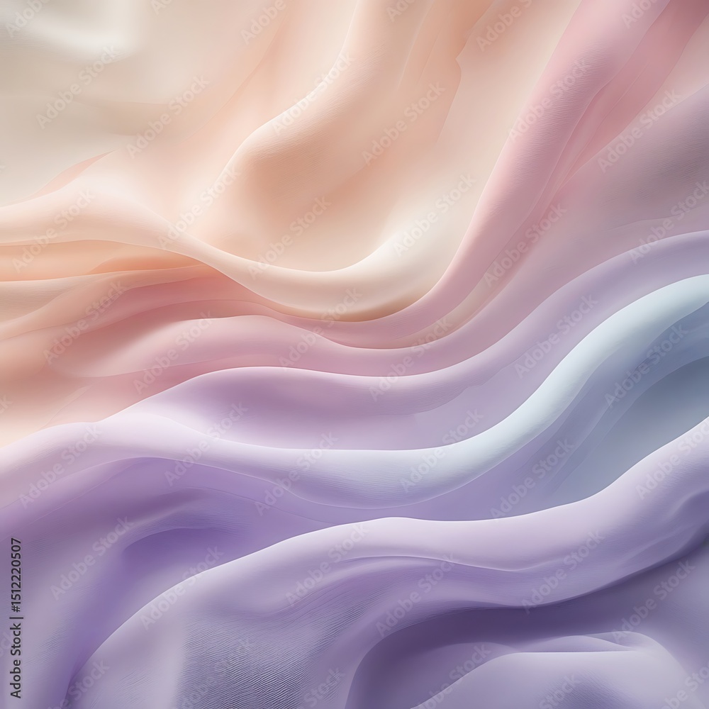Obraz premium Abstract pastel fabric drapes soft waves background
