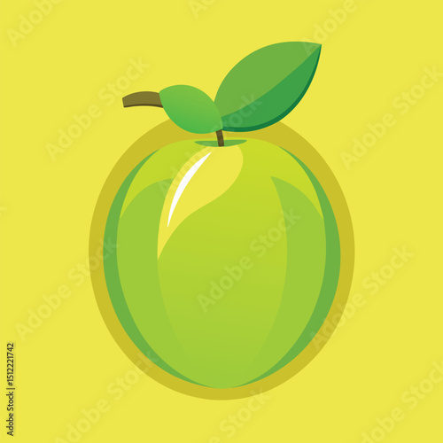Fresh Green Apple Illustration  Vibrant, Healthy Fruit Design