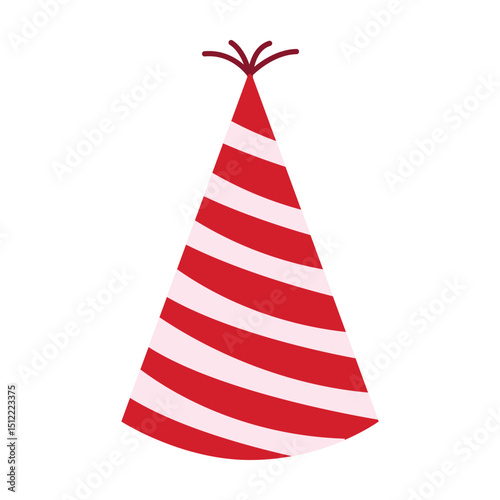 A birthday cone hat isolated on a white background.