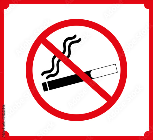 No Smoking Sign - Prohibition Symbol Vector cigarette warning