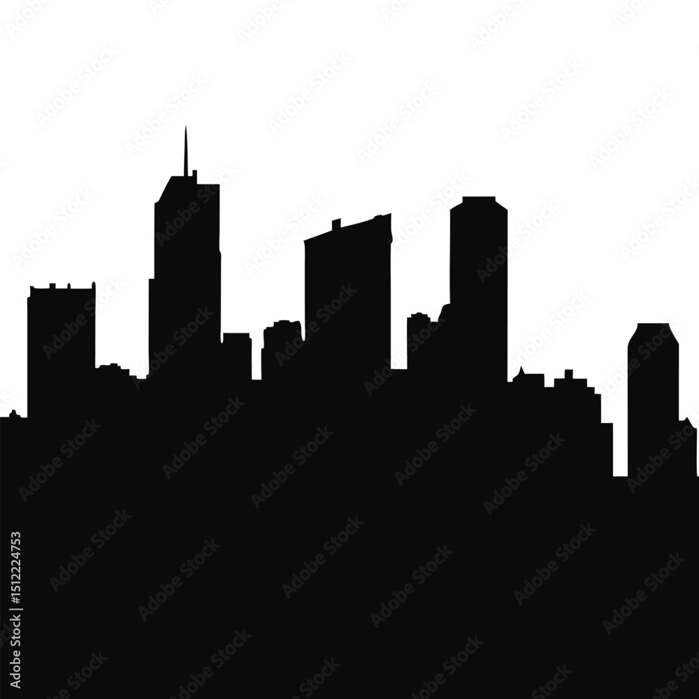 Fototapeta premium Skyline Clipart Vector – City Silhouette for Prints