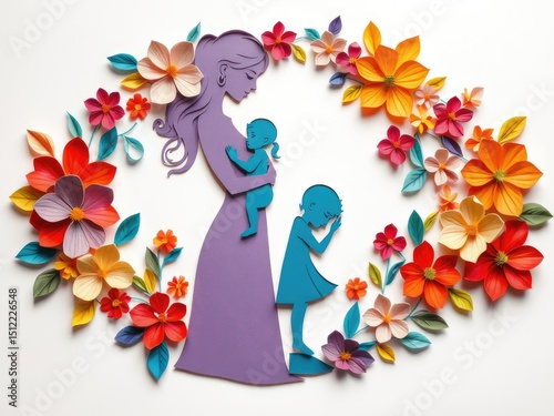 Mother and Child Paper Art