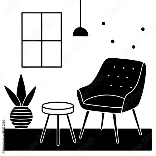 armchair and chairs