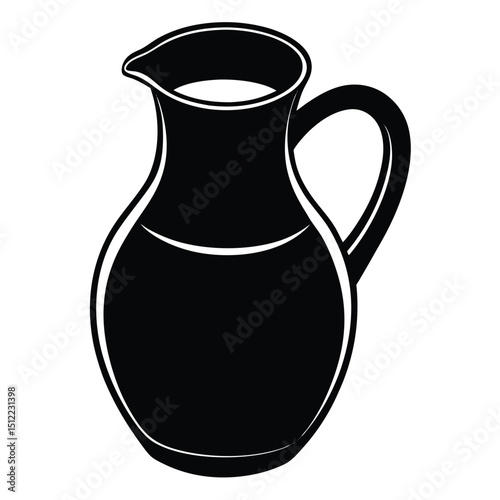 Classic Milk Pitcher Illustration Vintage Style Creamer Design