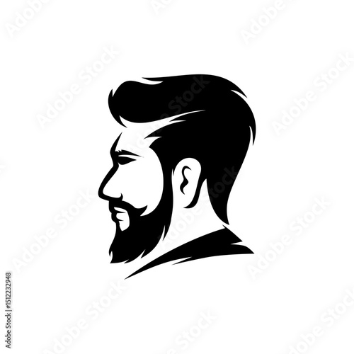 bearded man profile silhouette portrait